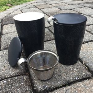 2 Tea Forte (insulated/lidded) Tea Cups